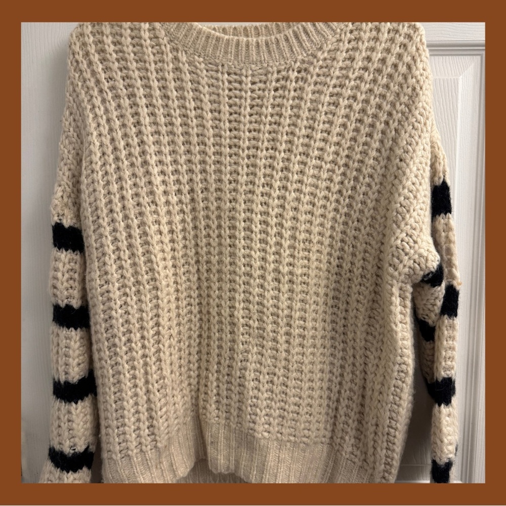 Jodifl Cream and Black Striped Sweater - Picture 2 of 5